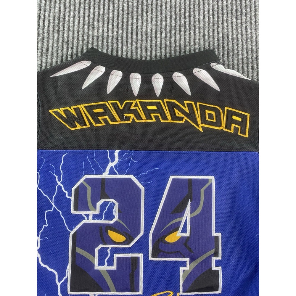 Black Panther Hockey Jersey Extra Small Blue Purple Back Headgear Classics 1966 - Picture 3 of 15
